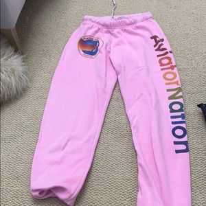 Aviator nation pink sweatpants